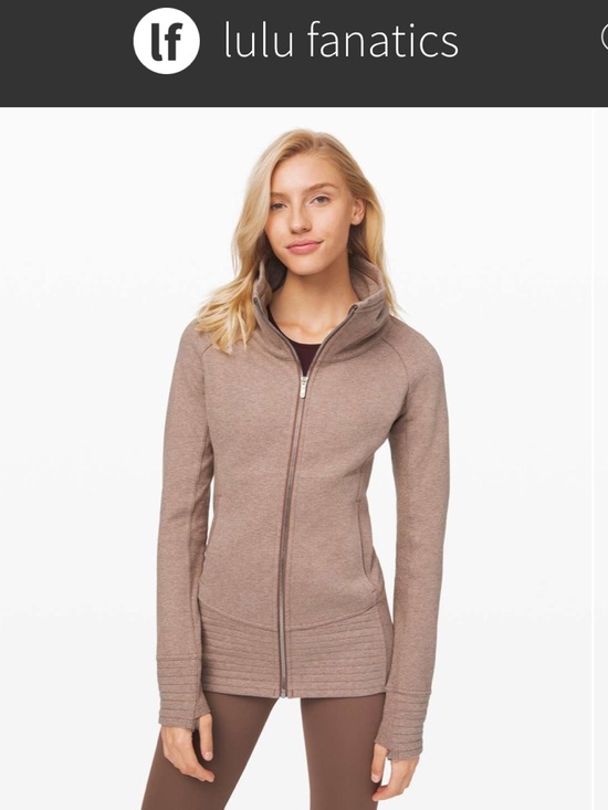 lululemon athletica Jackets & Blazers - Lululemon Radiant Full Zip Jacket II Sz 10 Heathered Spanish Oak Cotton Fleece